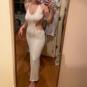 NWT Cut Out Crochet Maxi Cover Up